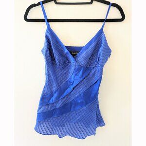 New Bebe Blue Tiered V-Neck Cami Top